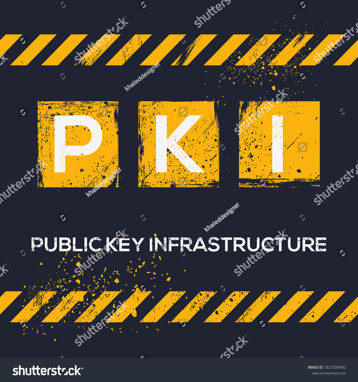 Pki Mean Public Key Infrastructurevector Illustration Stock Vector ...