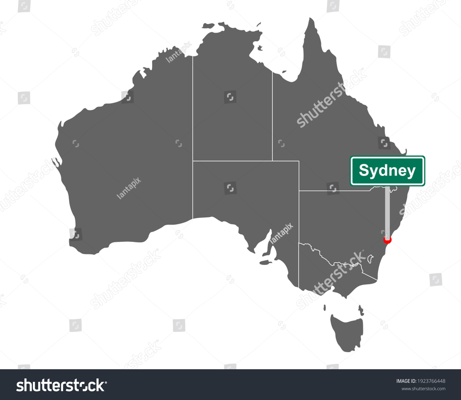 Place Name Sign Sydney Map Australia Stock Vector (Royalty Free ...