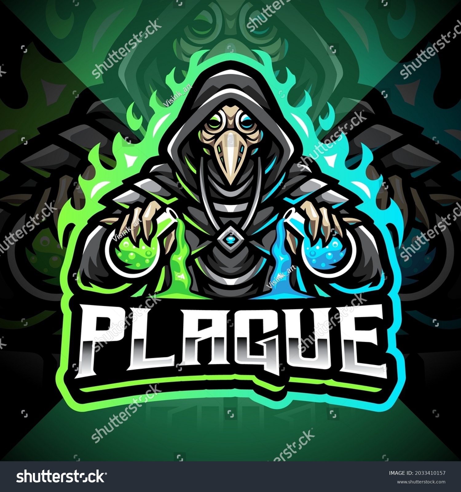 SVG of Plague doctor esport mascot logo svg
