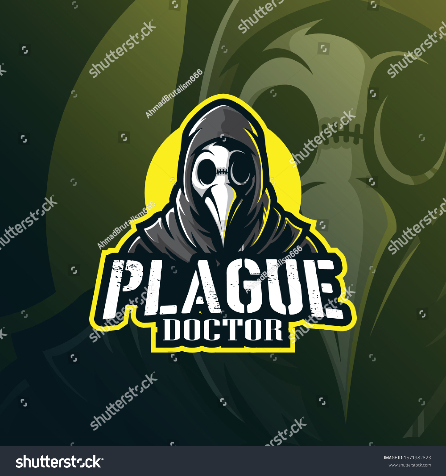 SVG of plague doctor mascot logo design vector with modern illustration concept style for badge, emblem and tshirt printing. doctor plague illustration for sport team. svg