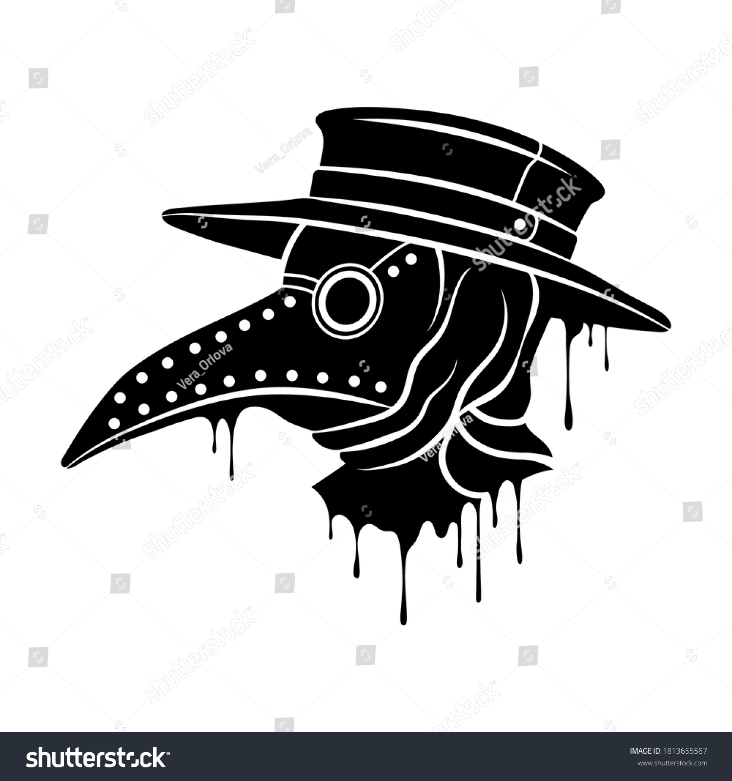 SVG of Plague doctor mask. Steampunk mask with beak. Vector clipart svg