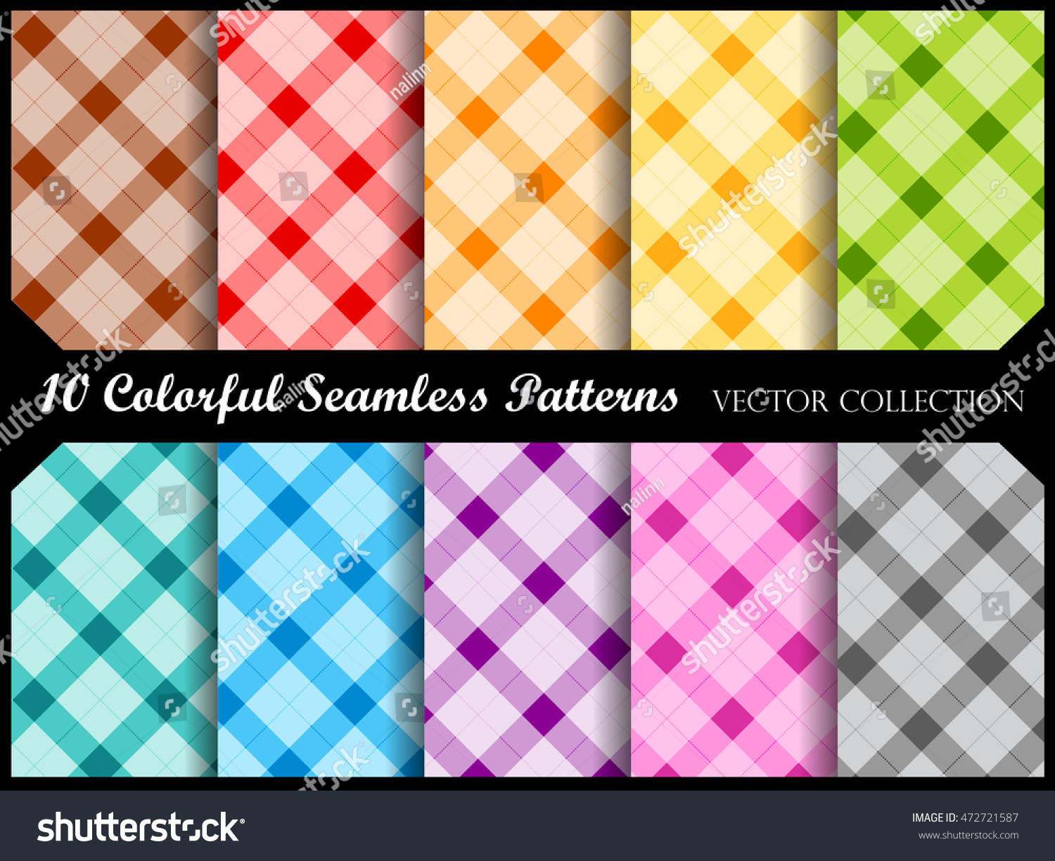 Plaid Pattern Collection Simple Plaid Pattern vector de stock (libre