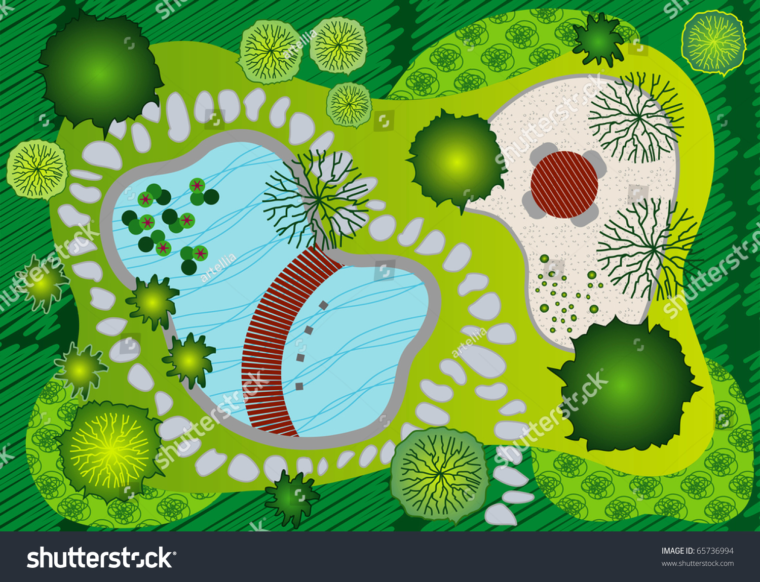 Garden Design Graphics plan landscape garden design professional illustration stock Garden Design Graphics plan landscape garden design professional illustration stock