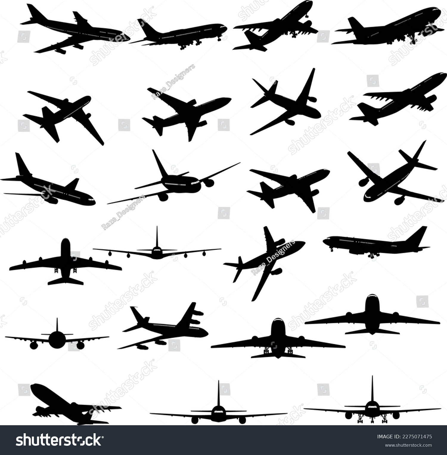 SVG of Plane collection, black planes for education, flight set, planes silhouette set EPS10 svg