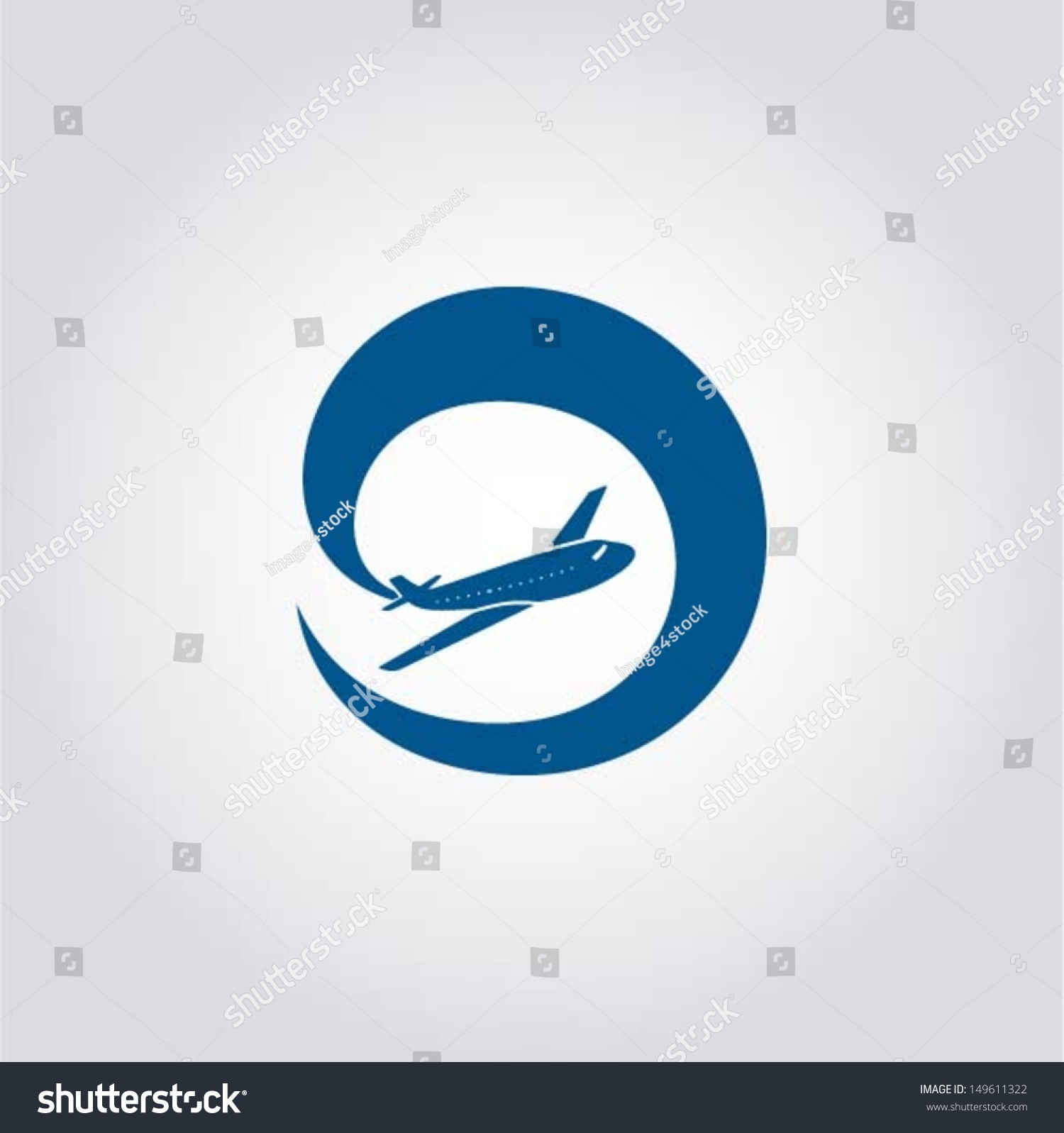 Plane Icon, Airplane Symbol, Round Design Element, Web Icon, Vector ...