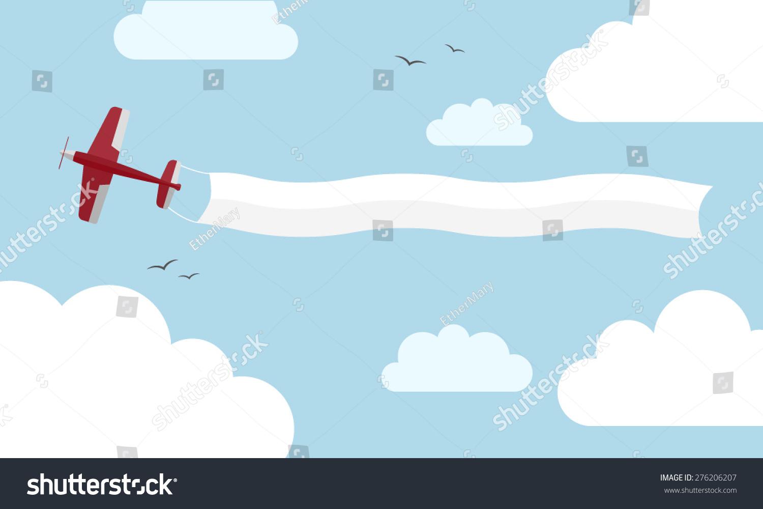 Plane Banner Vector Illustration Stock Vector (Royalty Free) 276206207