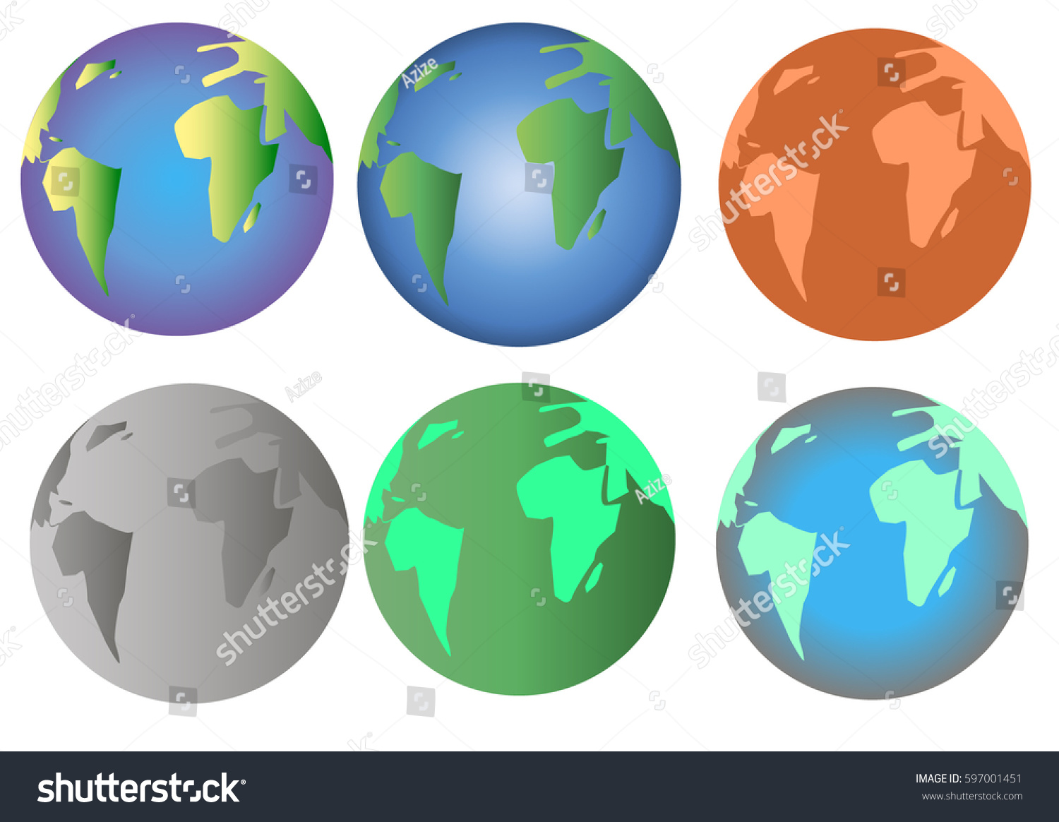 Planet Earth Stylized Vector Stock Vector (Royalty Free) 597001451 ...