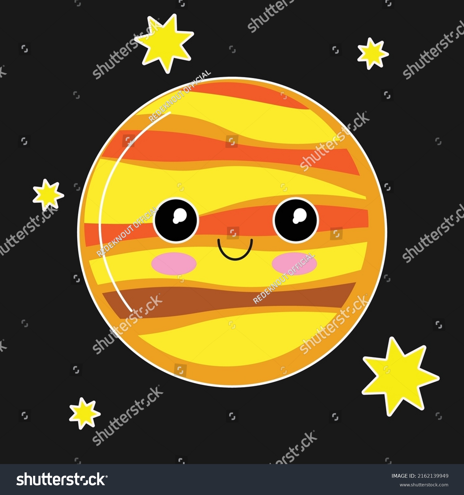 Planet Jupiter Cute Illustration Kids Stock Vector (Royalty Free ...