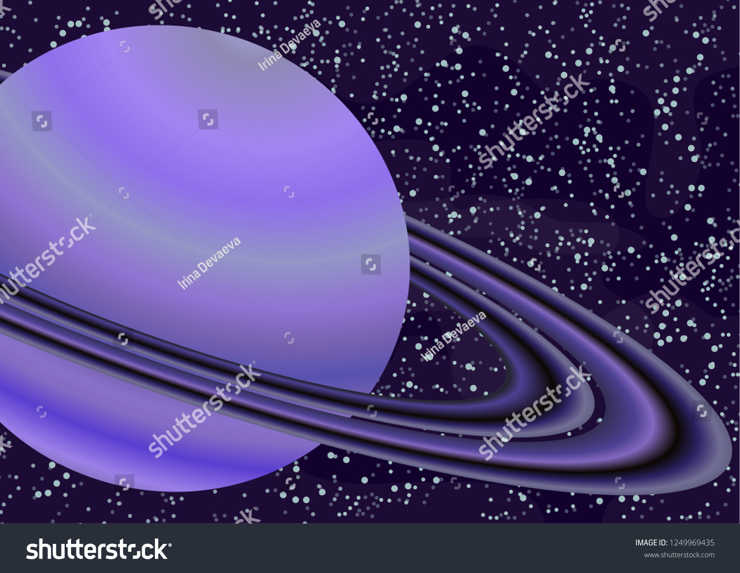 Planet Saturn Asteroid Belt Starry Colorful Stock Vector (Royalty Free ...