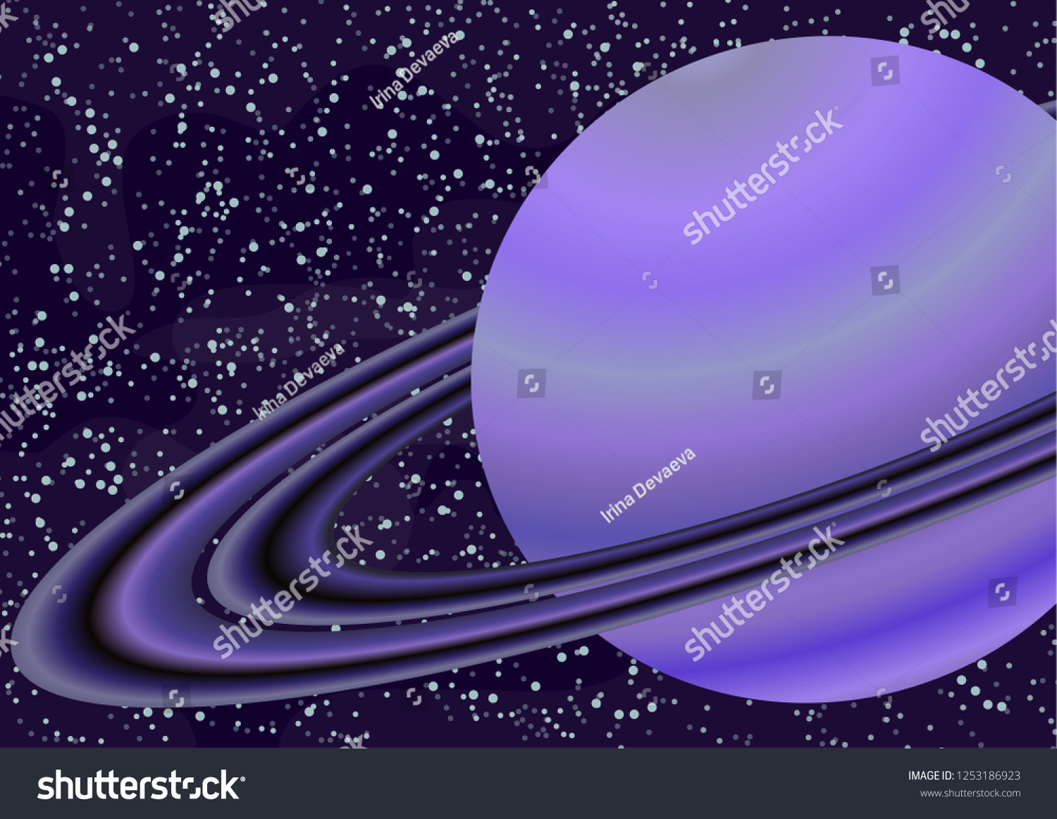 Planet Saturn Asteroid Belt Starry Colorful Stock Vector (Royalty Free ...