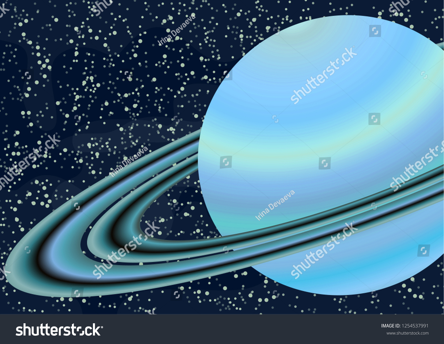 Planet Saturn Asteroid Belt Starry Colorful Stock Vector (royalty Free 