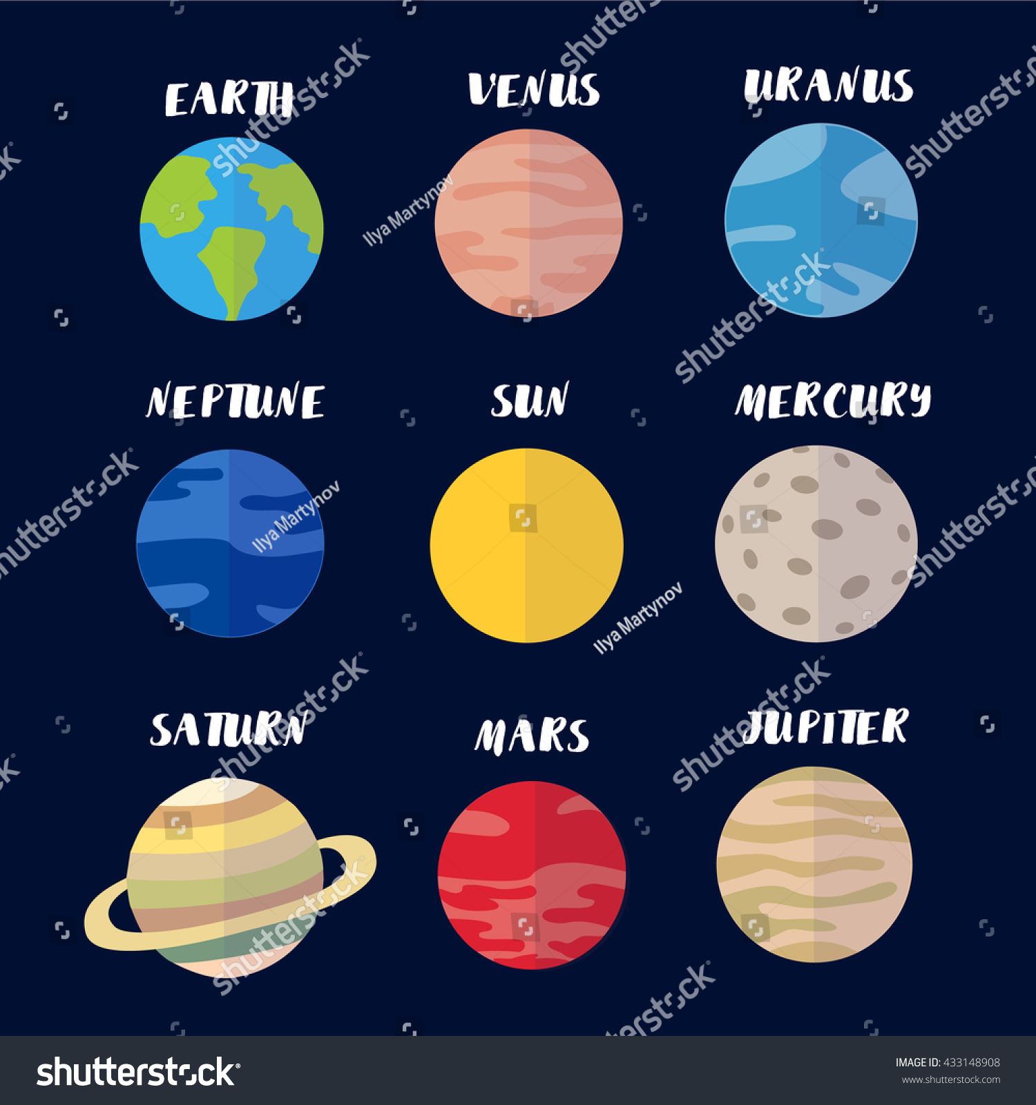 Planets Flat Stock Vector (Royalty Free) 433148908 | Shutterstock