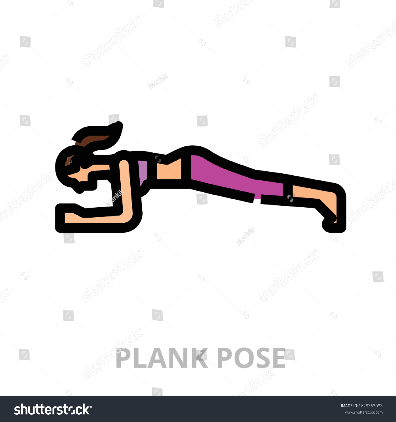 Plank Exercise Icon Stock Illustrations Images And Vectors Shutterstock