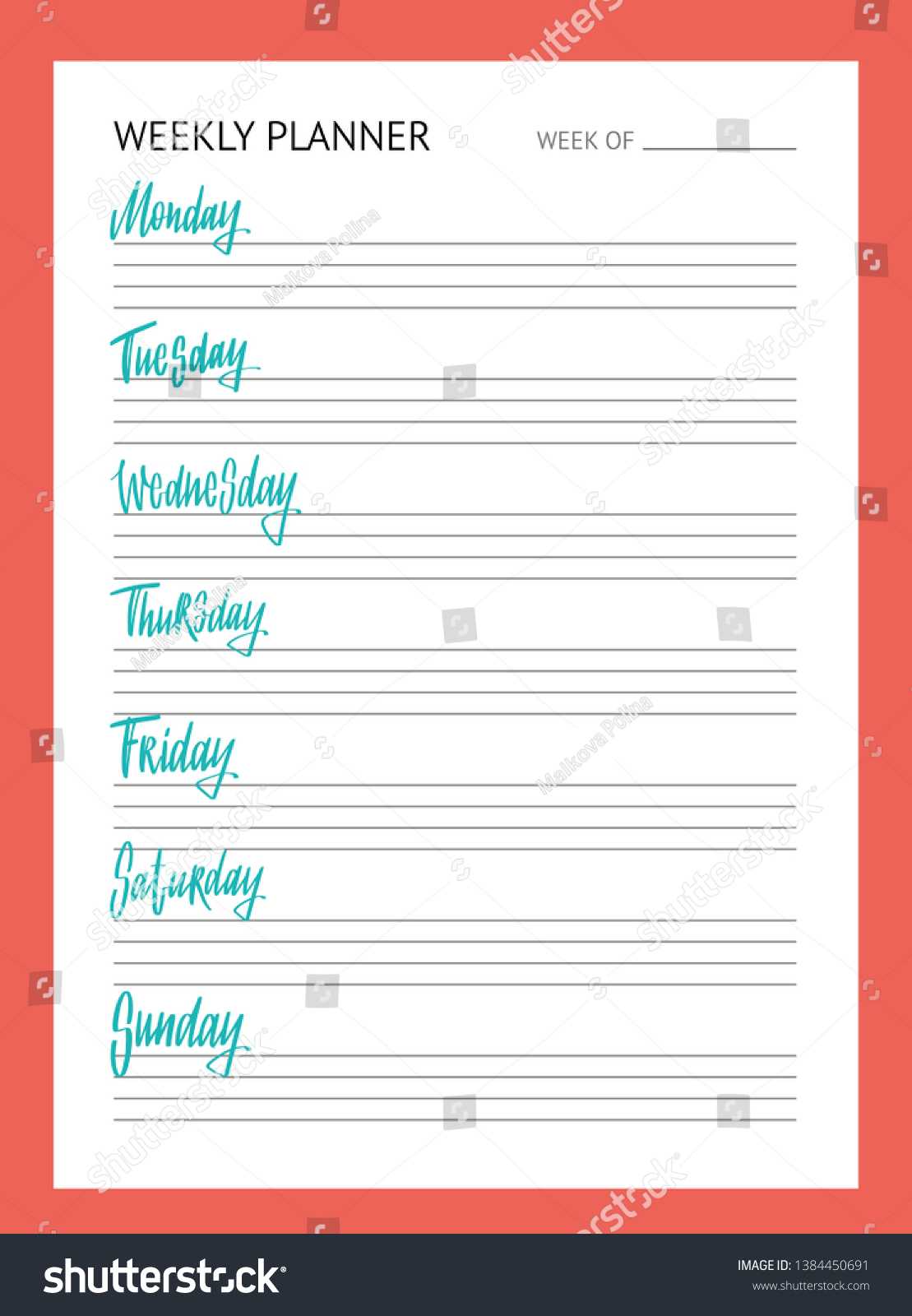 planner-week-do-list-names-weekdays-stok-vekt-r-telifsiz-1384450691