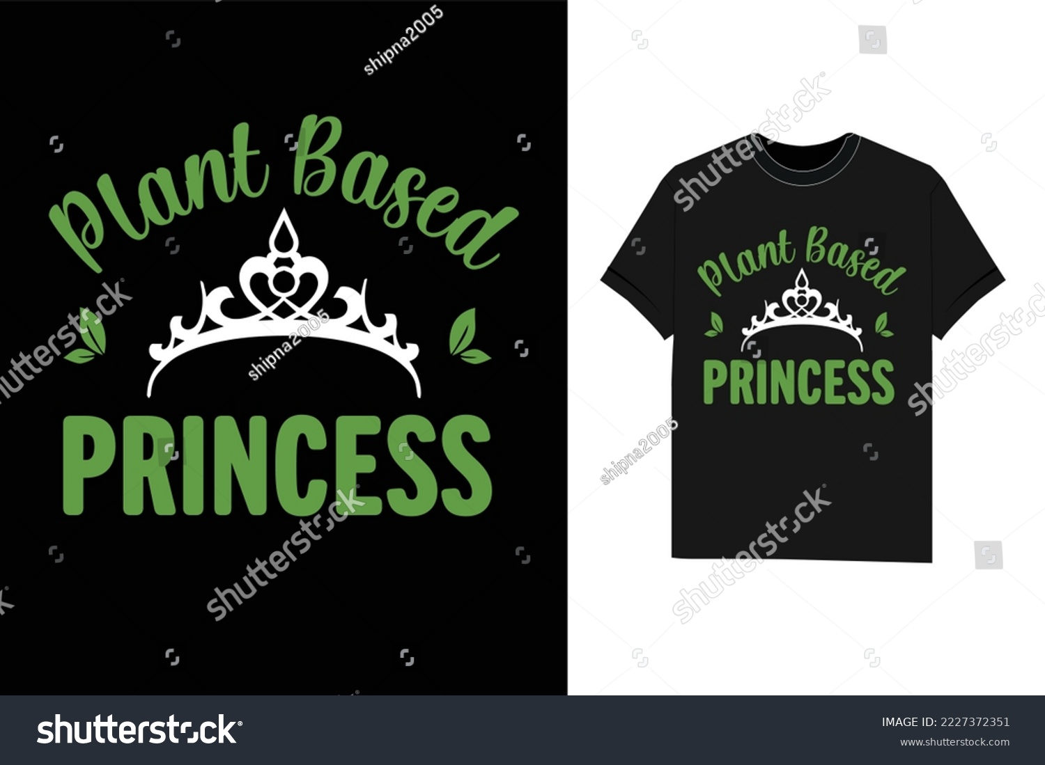 SVG of Plant Based Princess Vegan T-Shirt svg
