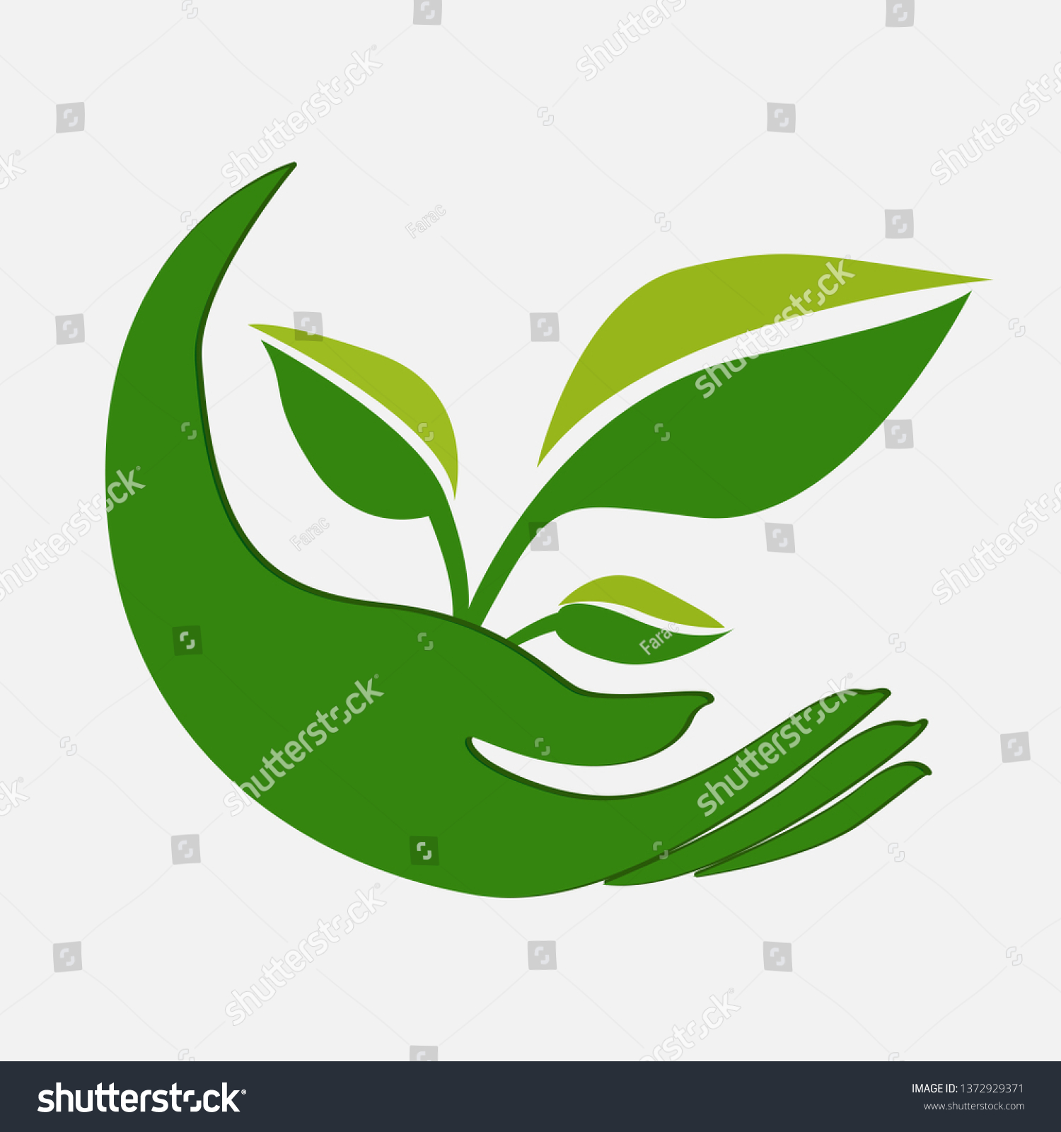 plant hand illustration vector sign symbol stock vector royalty free 1372929371 shutterstock