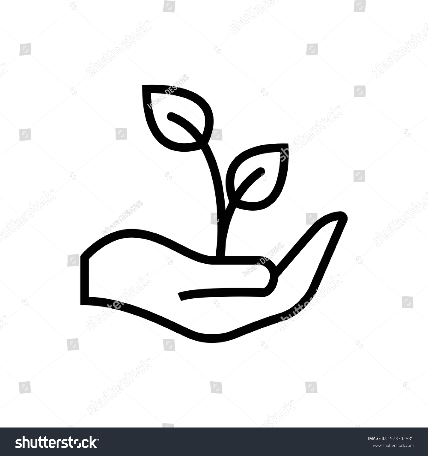 Plant Hand Vector Icon Stock Vector (Royalty Free) 1973342885 ...