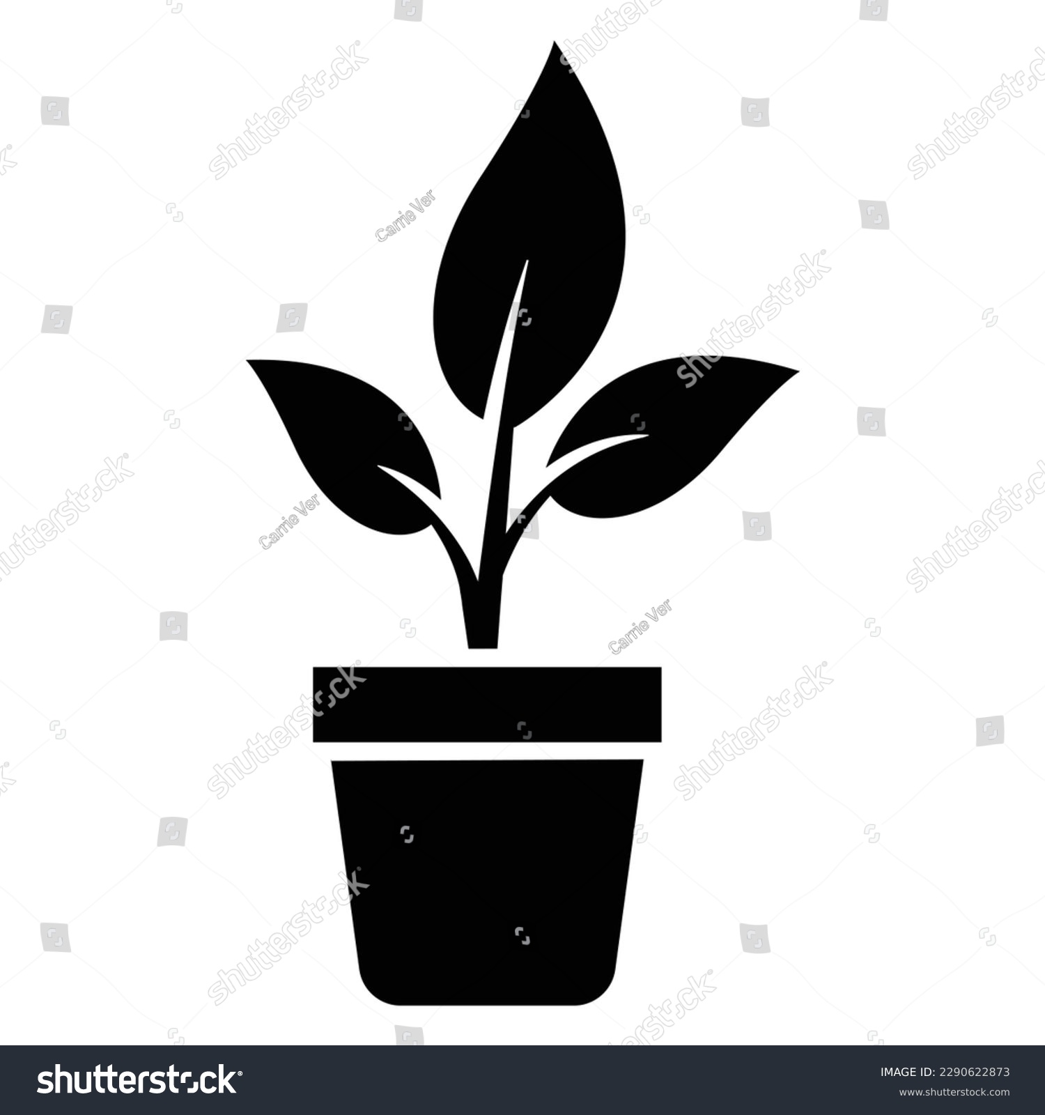 SVG of Plant in pot vector icon design. Flat icon. svg