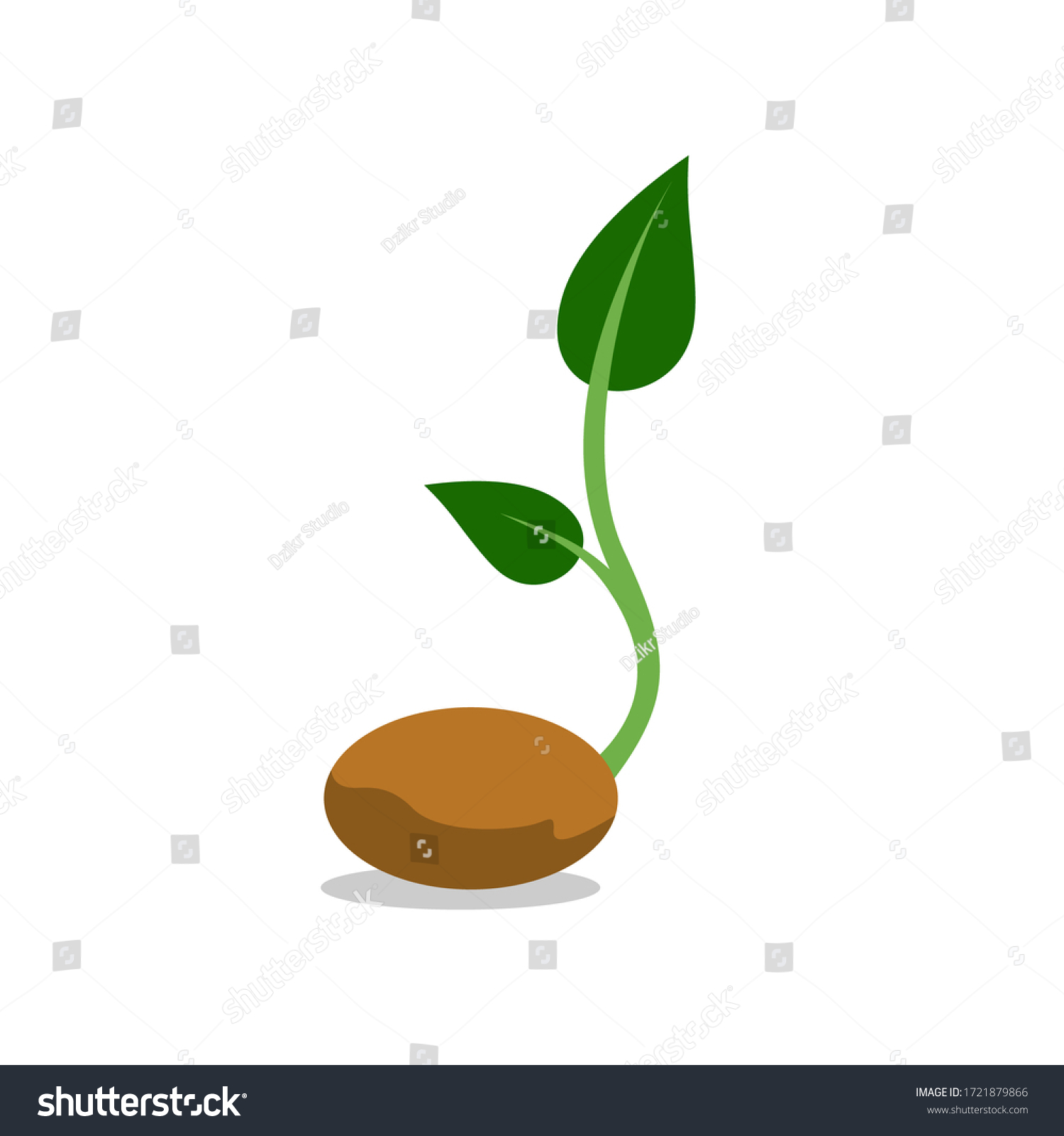 Plant Seed Growth Clipart Vector Stock Vector (Royalty Free) 1721879866