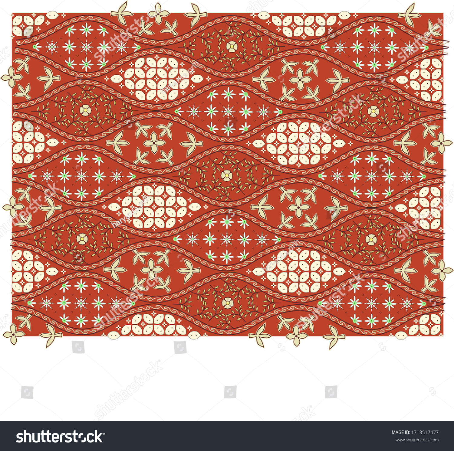 SVG of Plant shape patterns, batik cloth motifs from Solo, Indonesia. svg