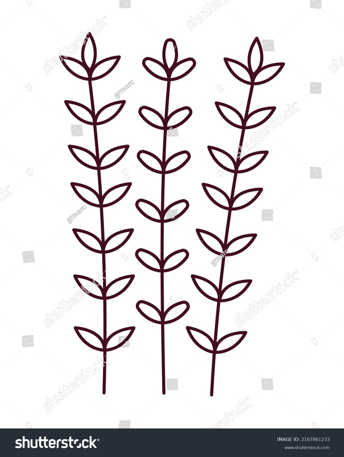 Plants Minimalist Tattoo Over White Stock Vector (Royalty Free ...