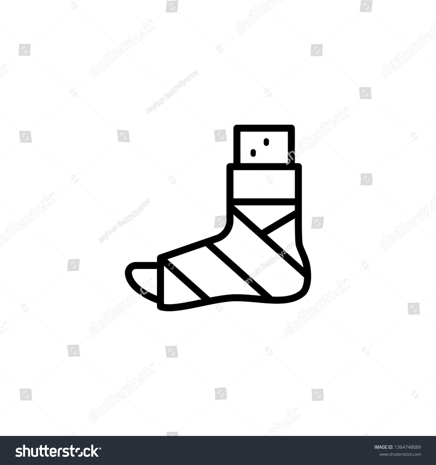 SVG of Plastered foot icon. Broken leg icon. Broken feet with bandage illustration symbol design. Element of medicine physiotherapy of legs symbol for mobile concept and web apps. svg