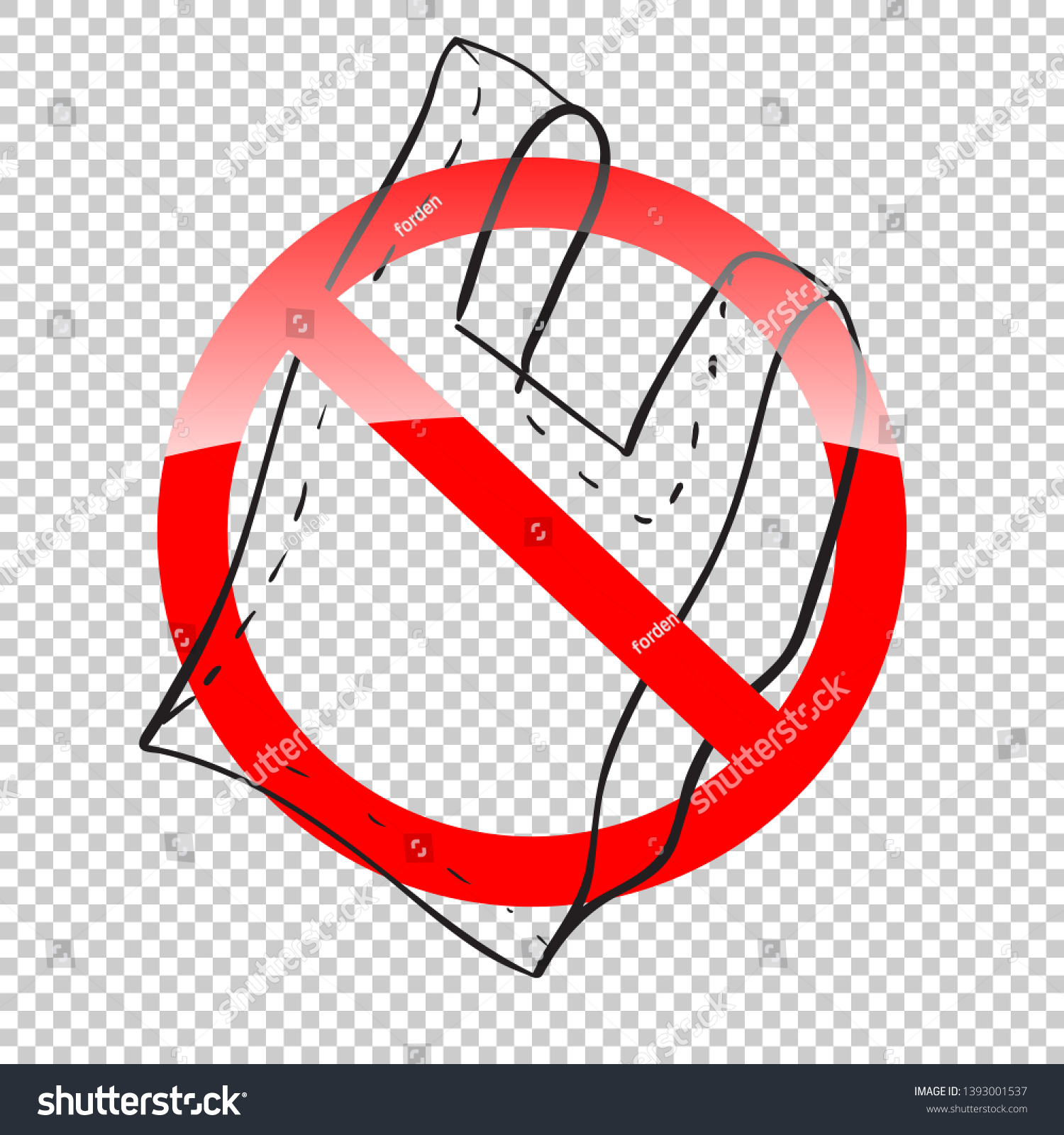 Download Plastic Bag Red Prohibition Sign No Stock Vector Royalty Free 1393001537