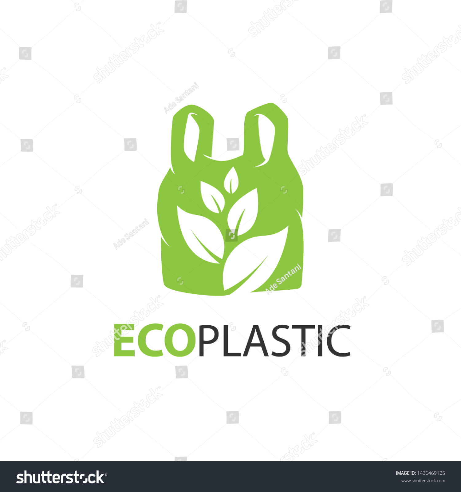Plastic Bag Leaf Icon Vector Logo Stock Vector (Royalty Free