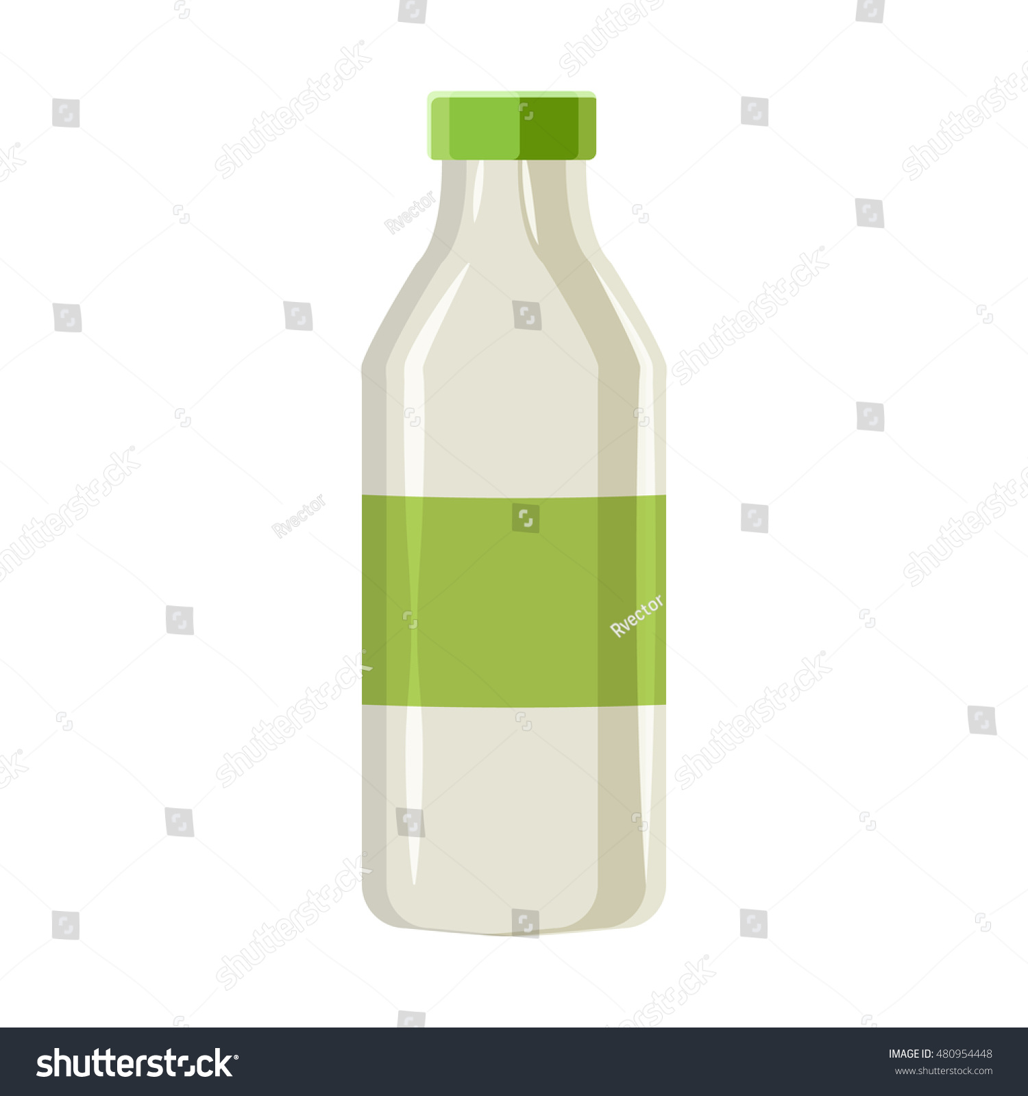 Plastic Bottle Dairy Foods Cartoon Style: vetor stock (livre de