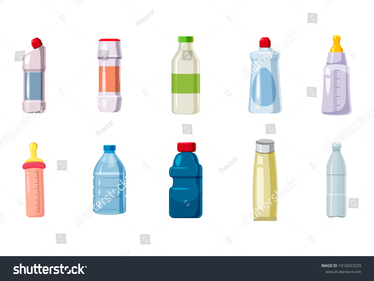 SVG of Plastic bottle icon set. Cartoon set of plastic bottle vector icons for web design isolated on white background svg