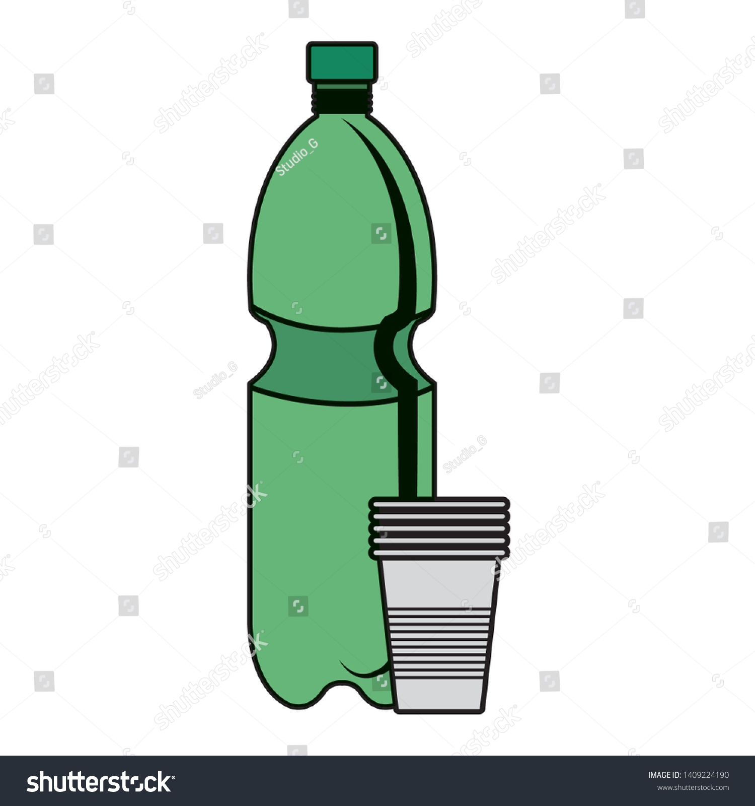 Plastic Bottle Recycle Plastic Cups Stock Vector (Royalty Free) 1409224190 Shutterstock