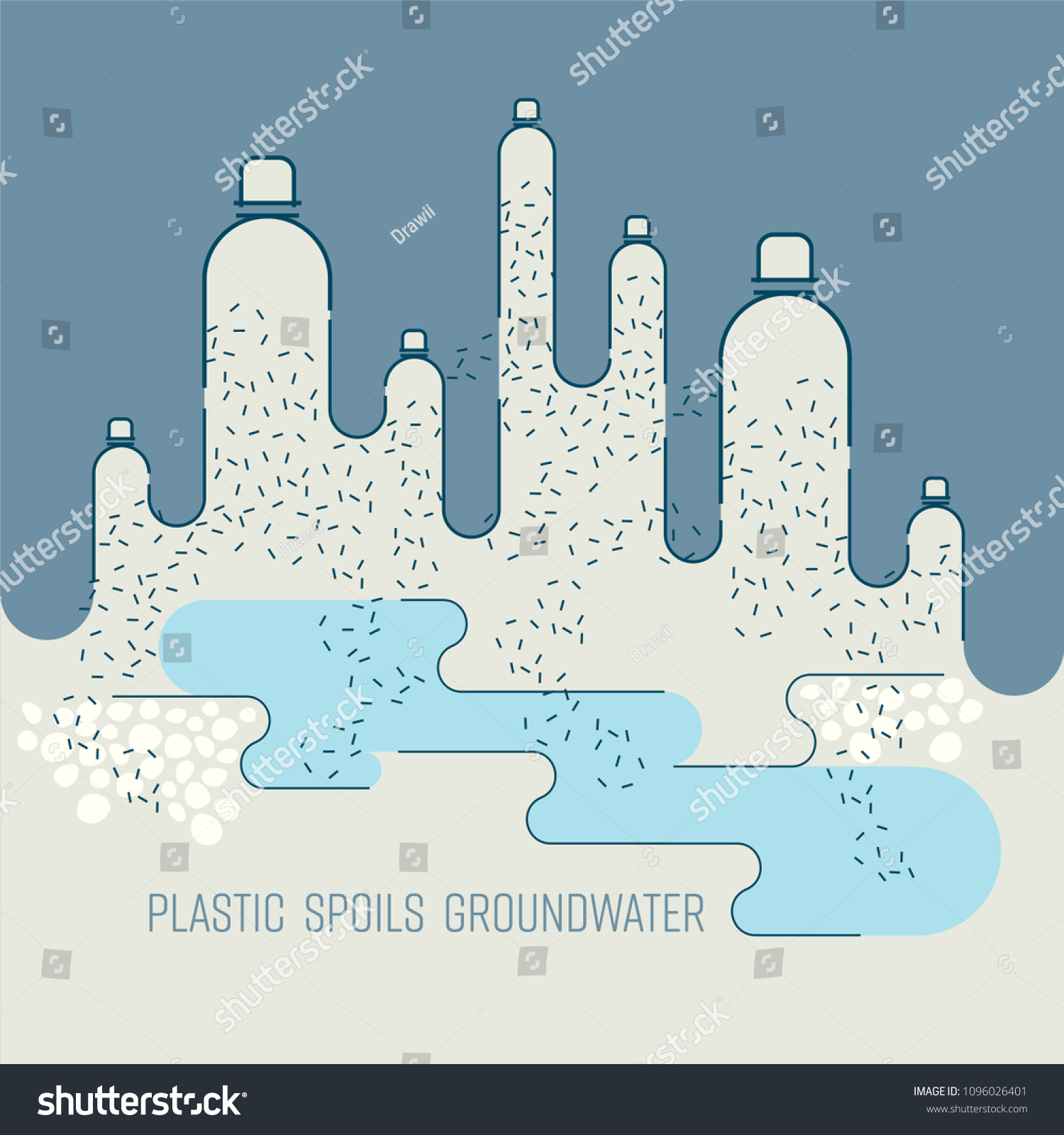 Plastic Break Down Into Smaller Pieces Stock Vector Royalty Free