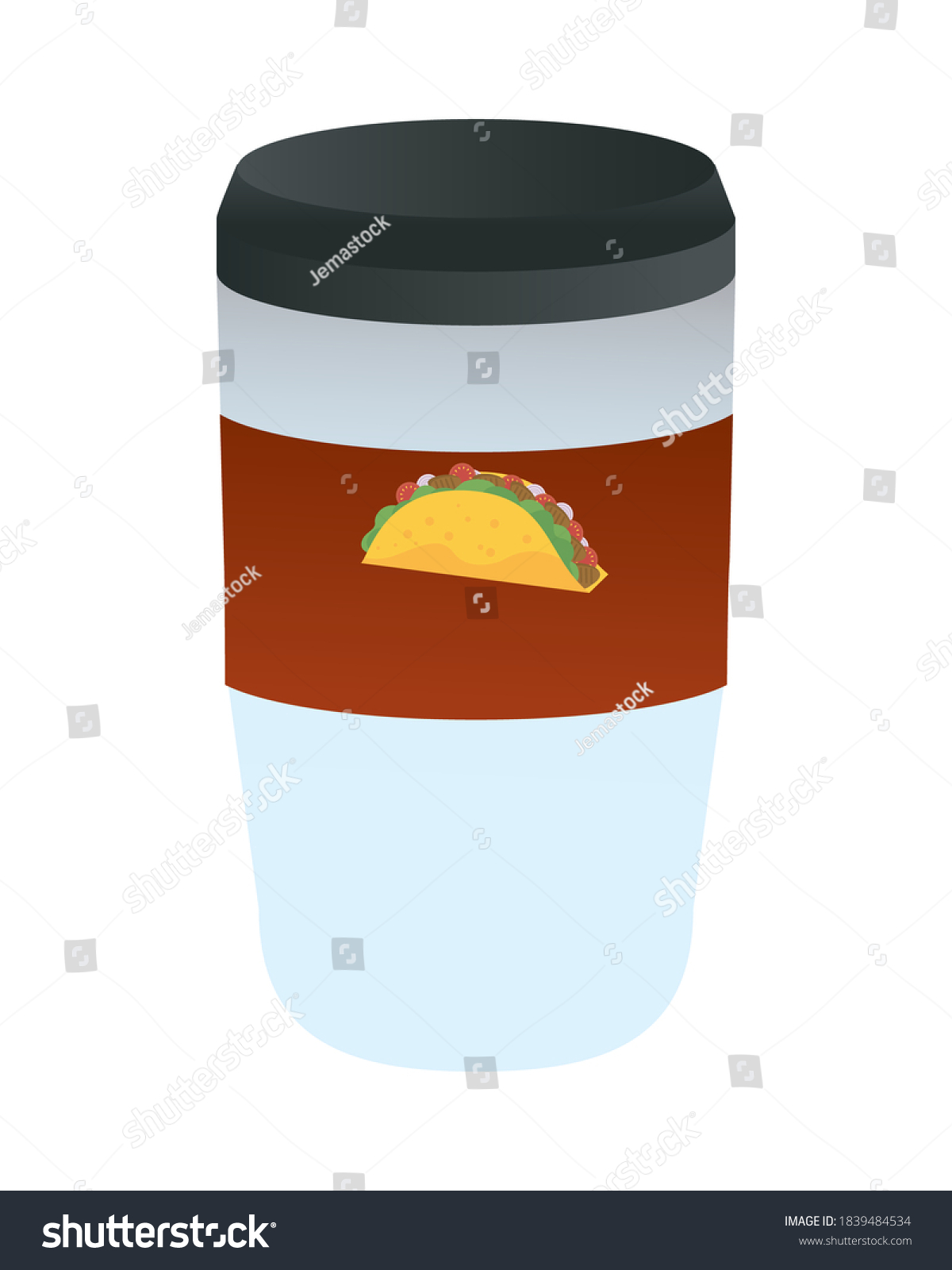 Download Plastic Cup Mockup Taco Mexican Food Stock Vector Royalty Free 1839484534