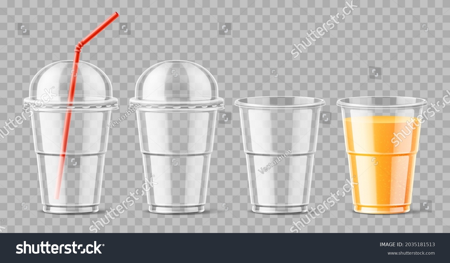 SVG of Plastic cup. Realistic takeaway transparent drinks svg