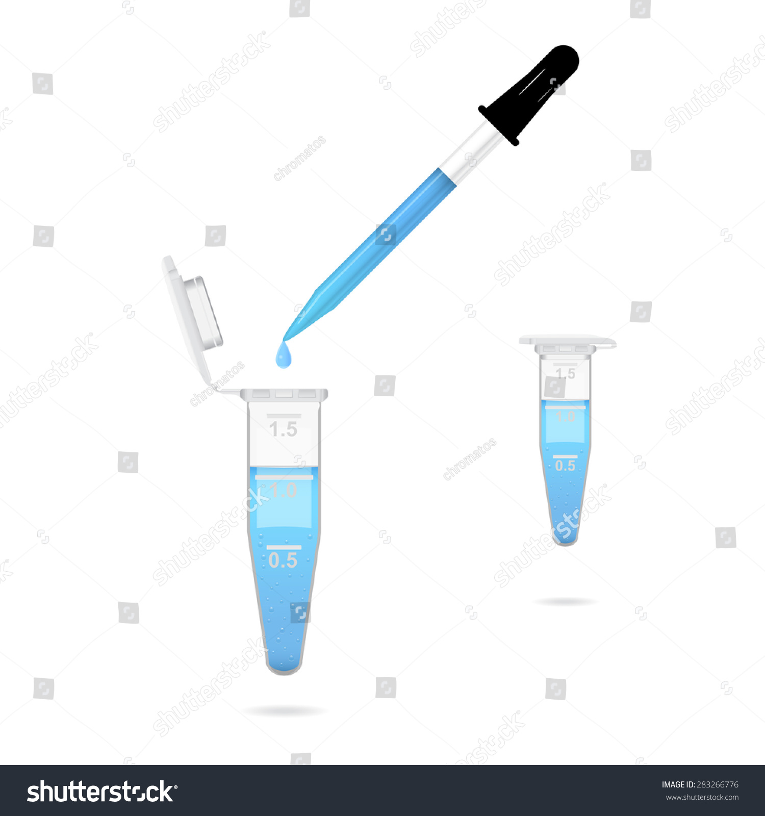 Plastic Eppendorf Tubes Pipette Lab Equipment Stock Vector 283266776 ...