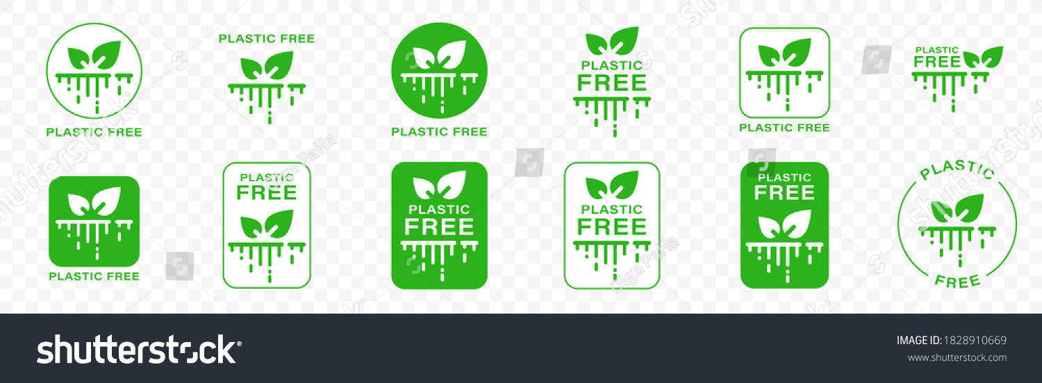 SVG of Plastic free. 100% Biodegradable and compostable icon. Round green and black symbol.. Information label. Vector illustration. svg
