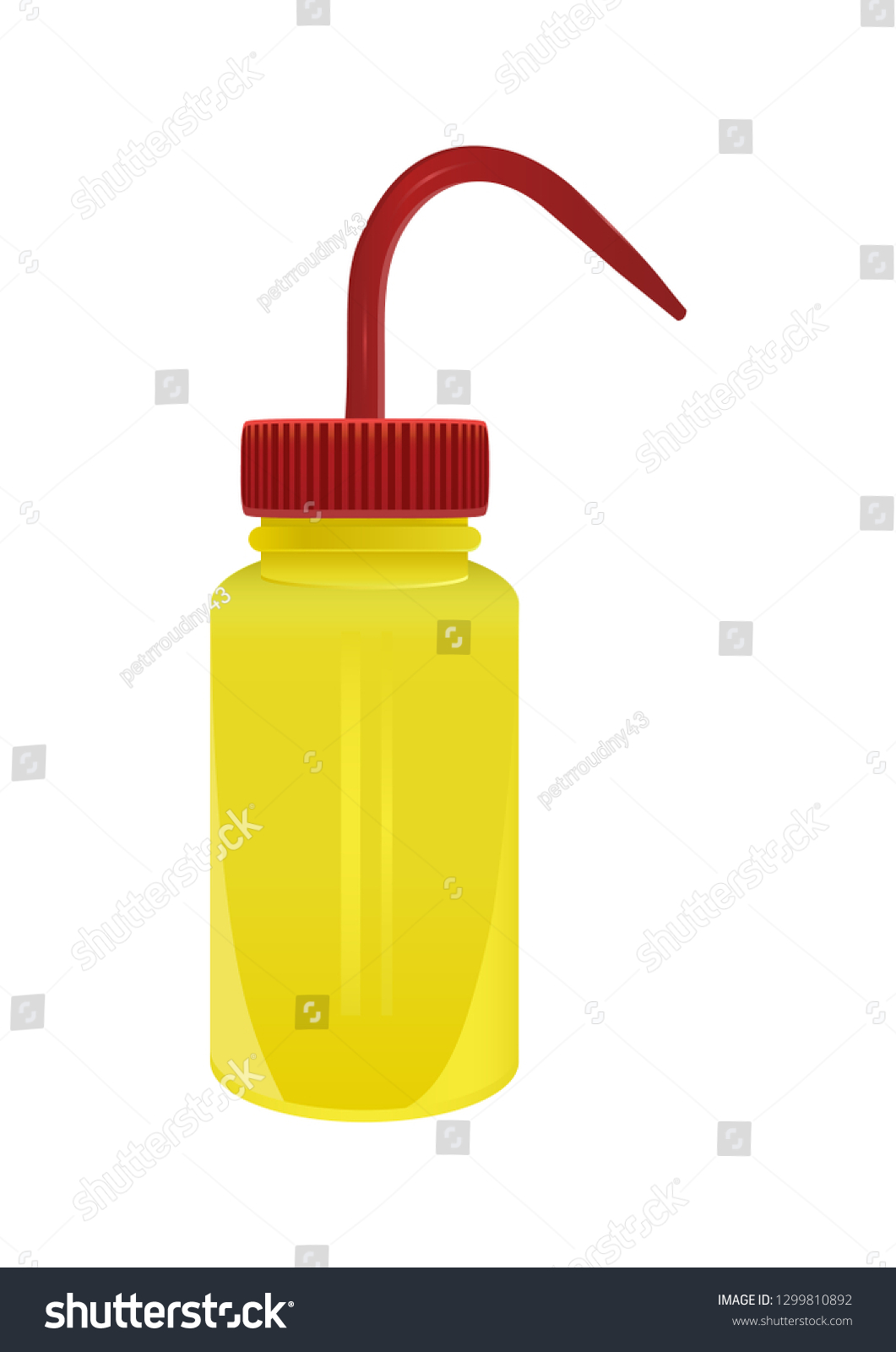 Plastic Laboratory Yellow Wash Bottle Chemistry Stock Vector Royalty Free 1299810892