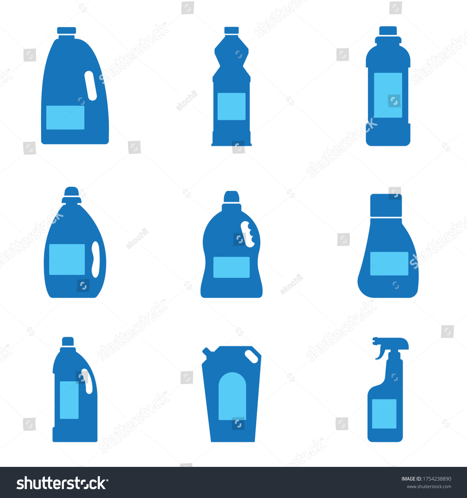 Plastic Laundry Detergent Cleaning Containers Chemical Stock Vector ...