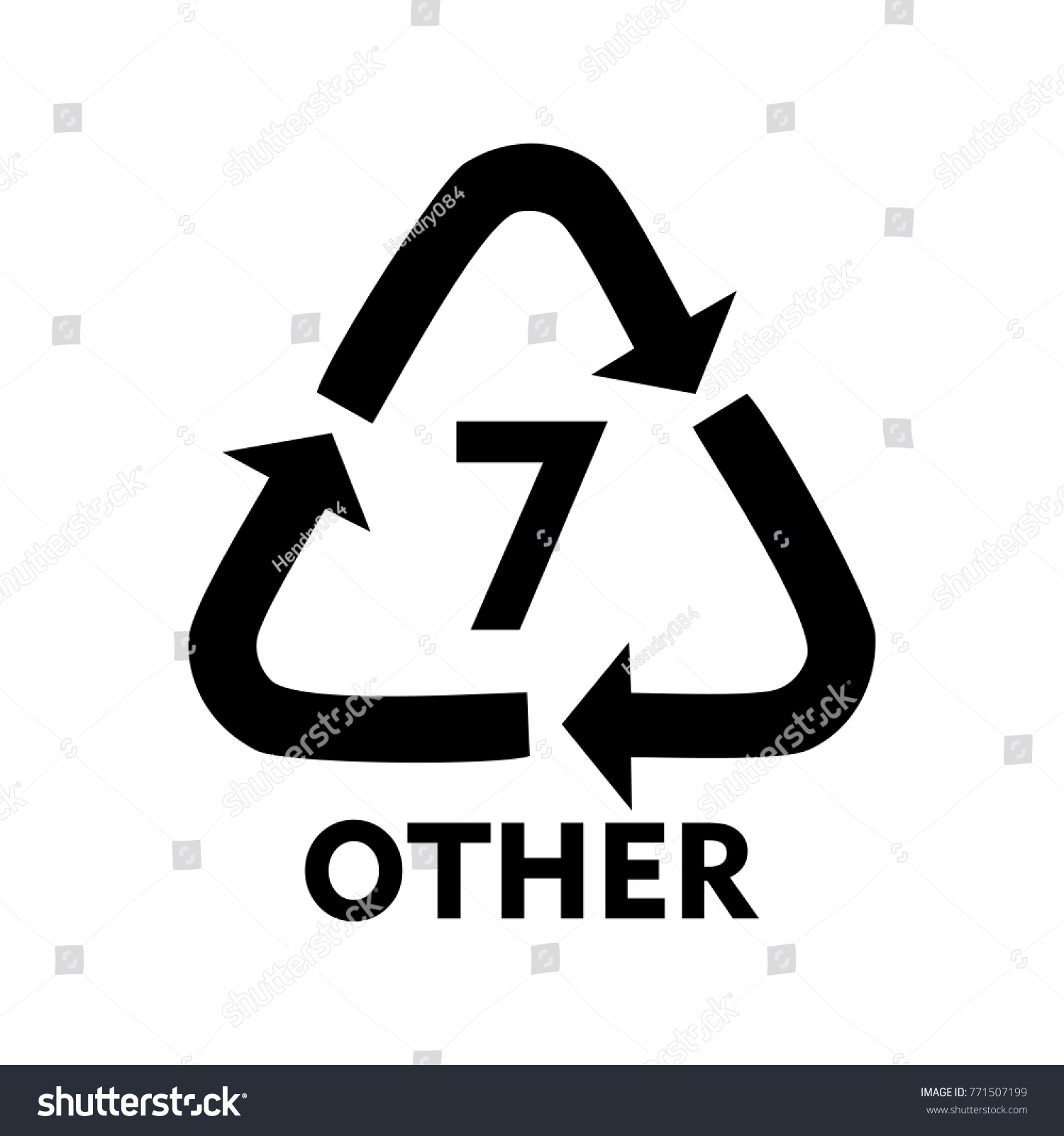 Plastic Recycle Symbol Other 7 Icon Stock Vector Royalty Free