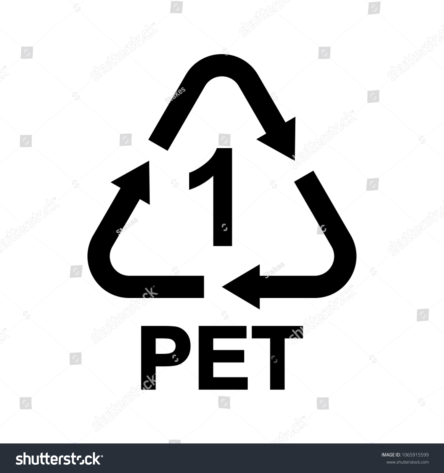 Plastic Recycle Symbol Pet 1 Resin 库存矢量图 免版税 1065915599