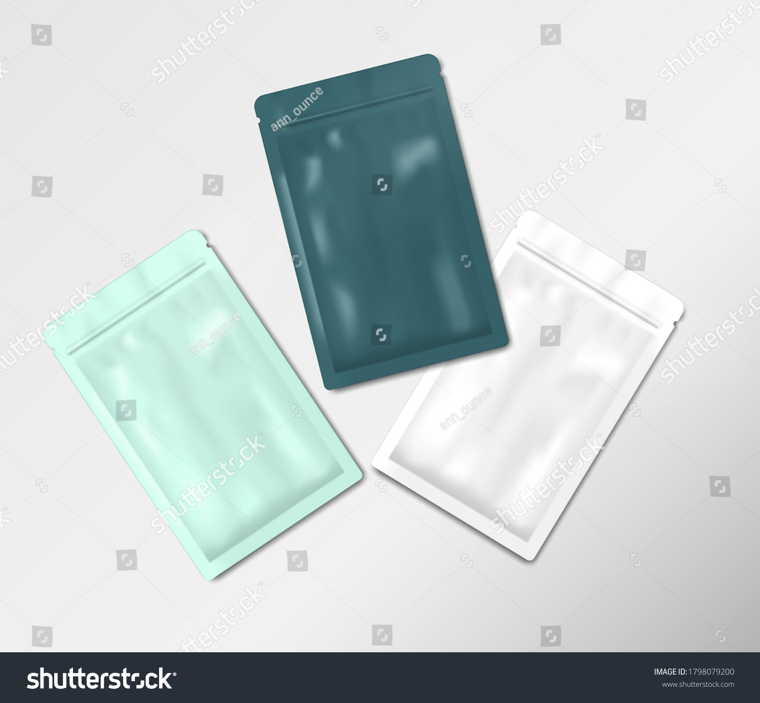 Plastic Sachet Packets Tear Notches Vector Stock Vector (Royalty Free