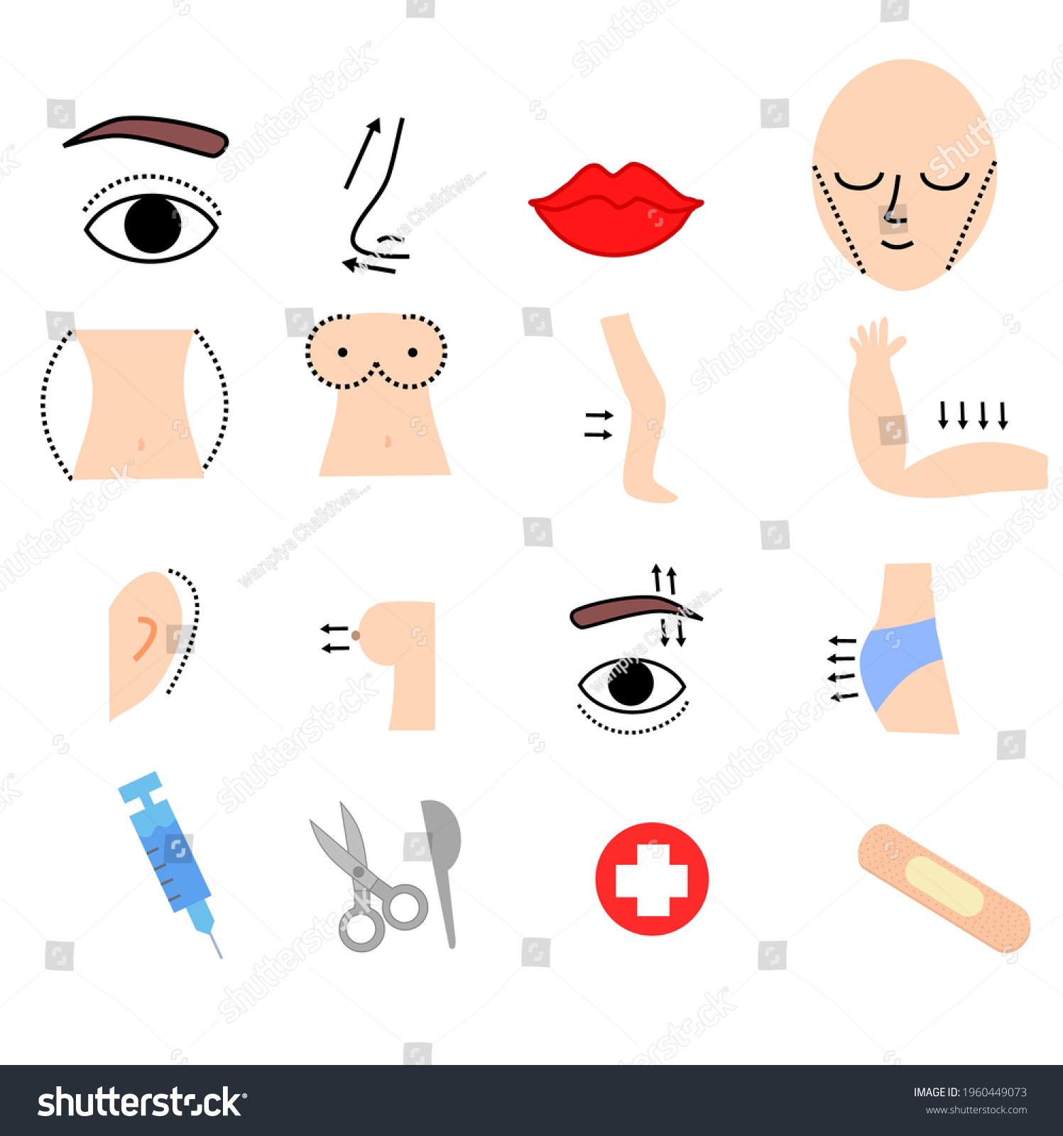 Plastic Surgery Vector Iconsflat Design Logo Stock Vector (Royalty Free ...