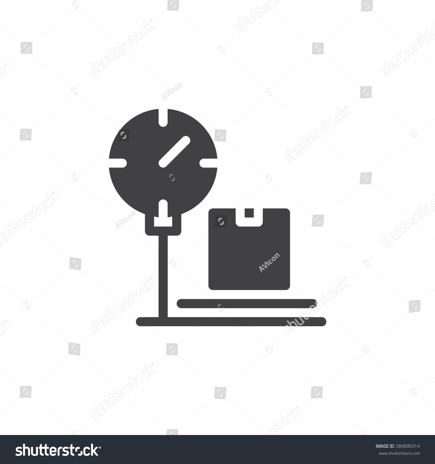 Platform Scale Package Icon Vector Filled Stock Vector (Royalty Free ...