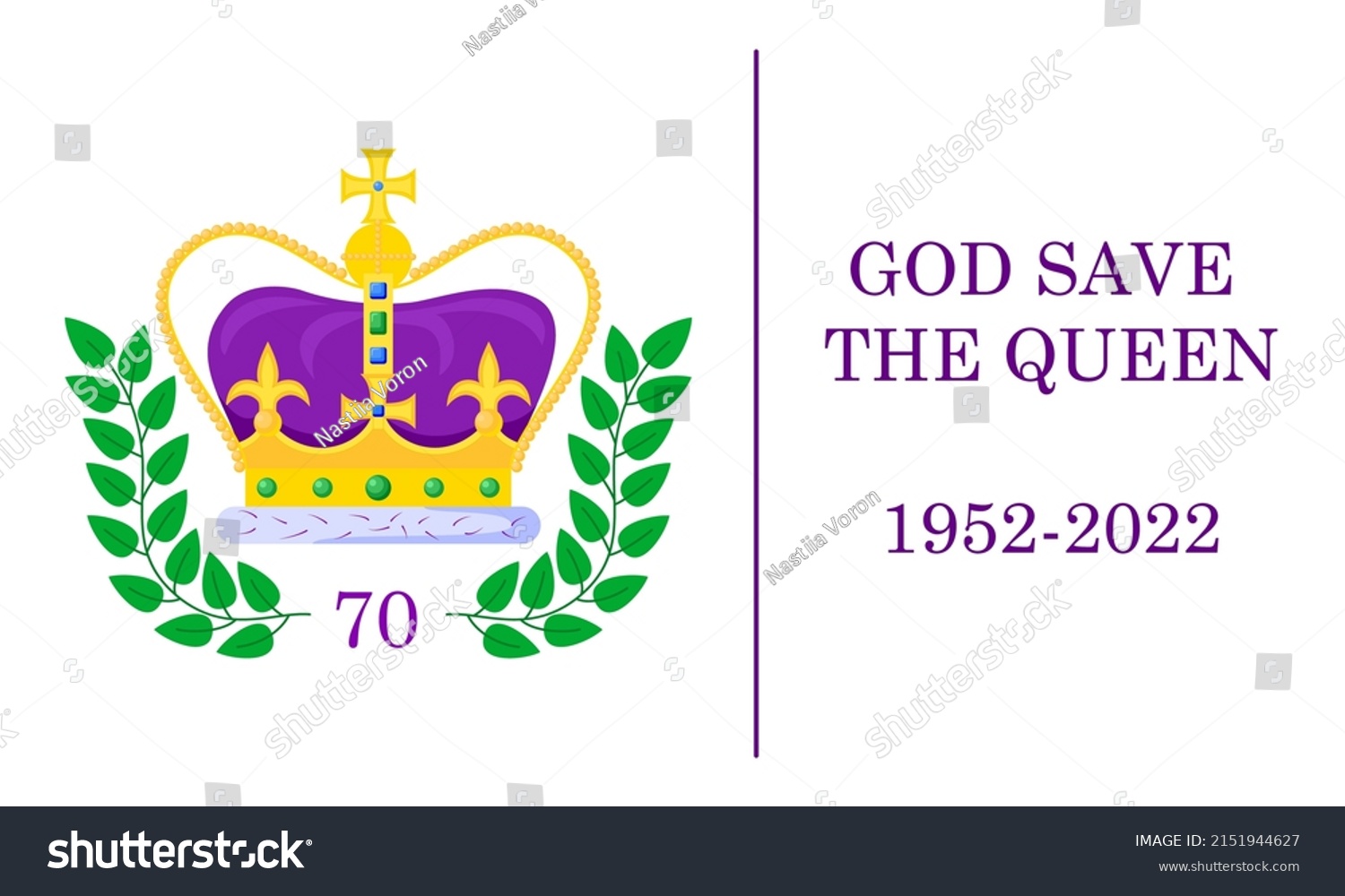 SVG of Platinum Jubilee poster with crown and the inscription God Save the Queen. Great for signboard, banner, greeting card, flyer, design, print. Vector illustration svg