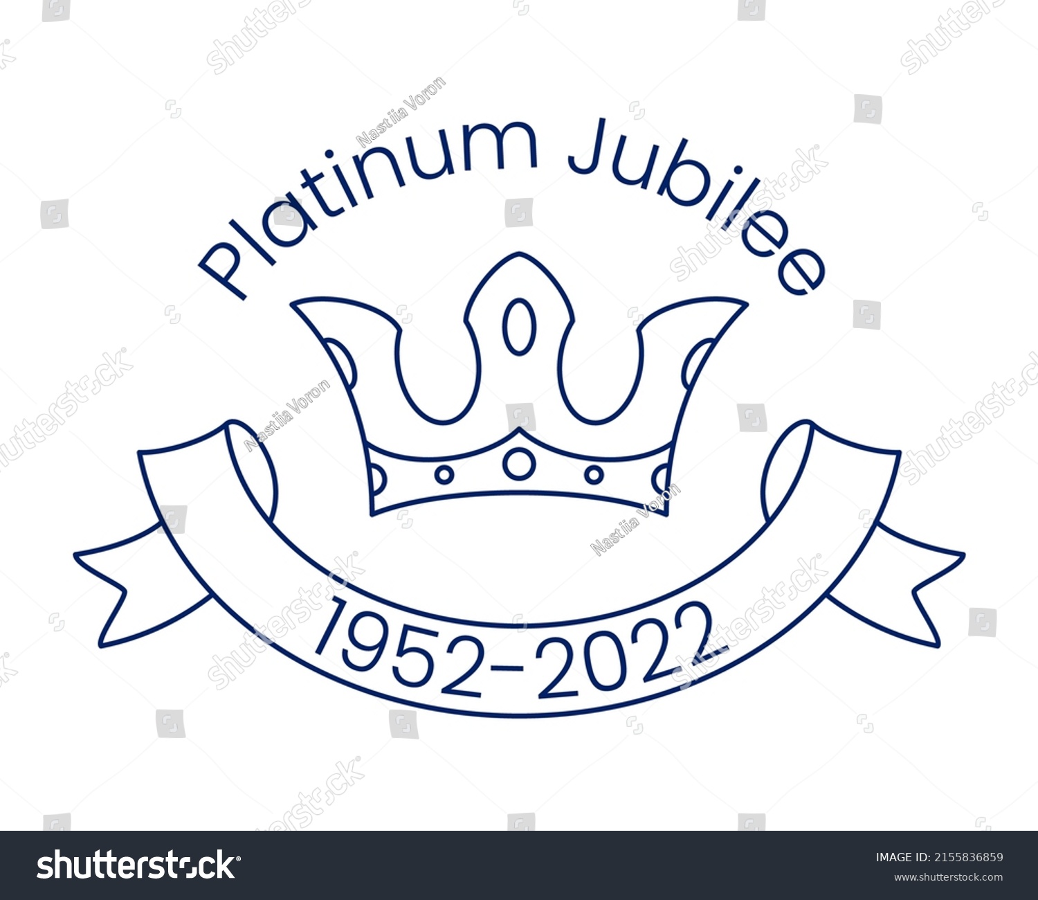 SVG of Platinum Jubilee 1952-2022 poster with crown and the inscription. Great for poster, banner, signboard, greeting card, flyer, print, web page, logo. Vector illustration svg