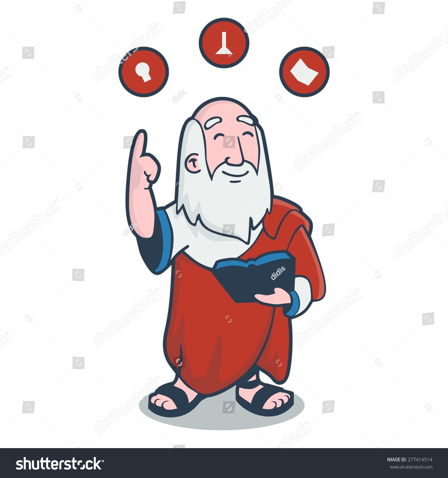 Plato Cartoon Style Vector Stock Vector (Royalty Free) 277414514