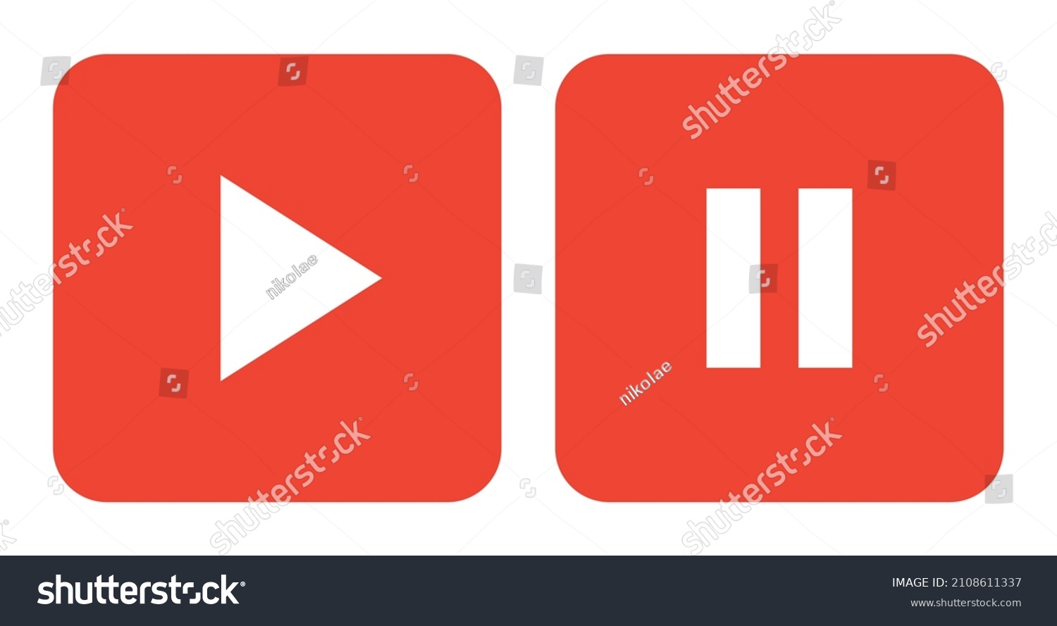 Play Pause Button Isolated On White Stock Vector (Royalty Free ...
