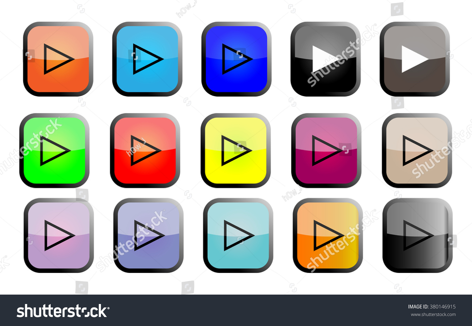 Play Button Icon Set Stock Vector (Royalty Free) 380146915 | Shutterstock