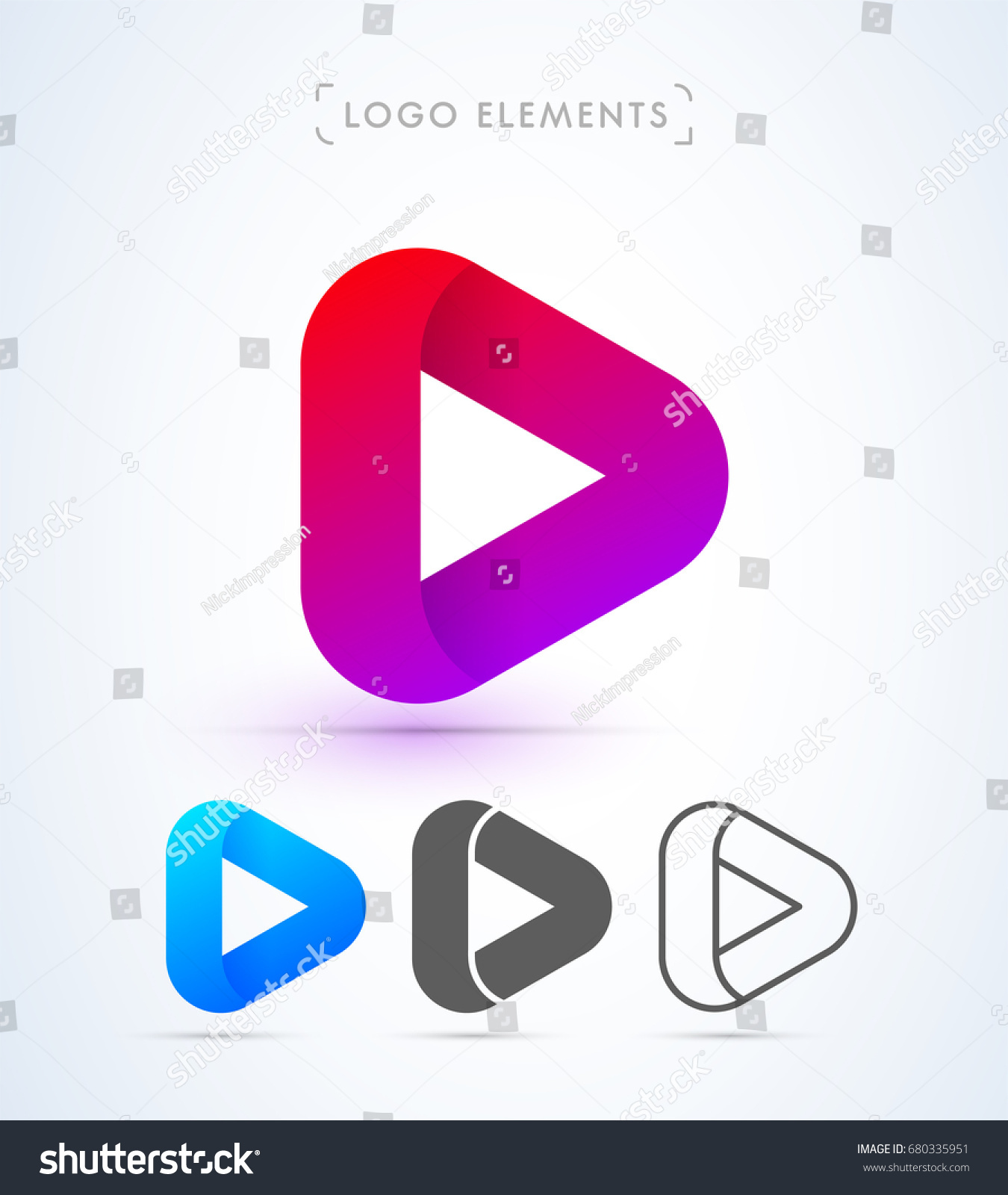 Play Button Logo Material Design Style Stock Vector (Royalty Free ...