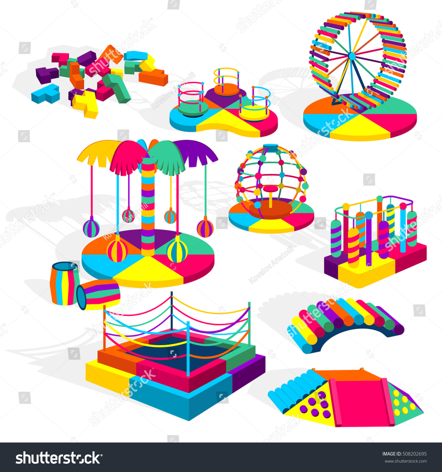 trampoline with slide and swing